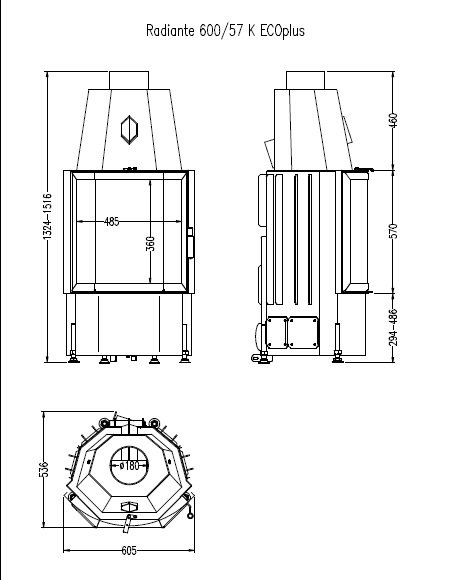 Топка Hark Radiante 600/57 K ECOplus