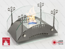 Настольный биокамин Lux Fire &amp;quot;Пушкинский мост&amp;quot; М (серебро)