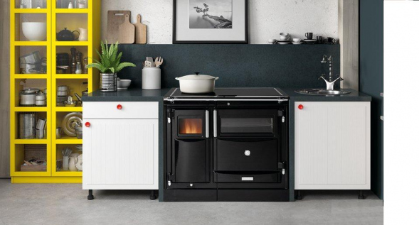 Печь HERGOM Плита PAS (SMOKE OUTLET REAR) HIDEABLE VITRO - сьемная керамич., панель, заднее подключение